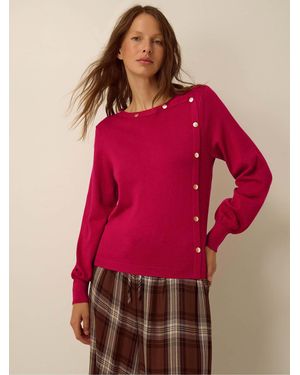Monsoon Beryl Button Sweater - Red