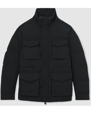 Reiss Quilted Four-Pocket Puffer Jacket - Black