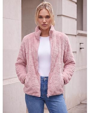 Roman Sherpa Fleece Jacket - Pink