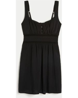 Hollister Babydoll Mini Dress - Black