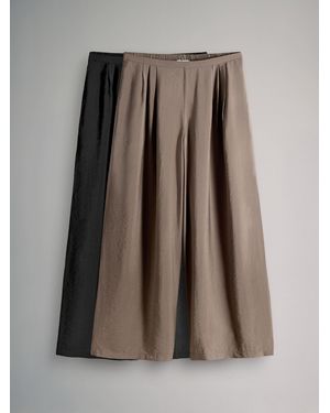 The Set 2 Pack Pull On Palazzo Wide Leg Pants - Brown