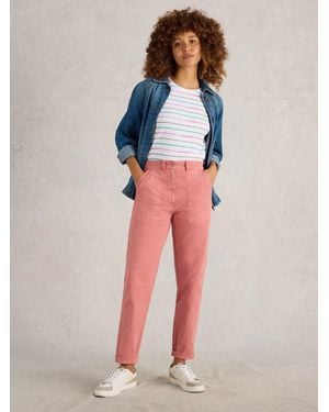 White Stuff Twister Chino Pants - Red