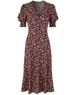 Joe Browns Floral Vintage Tea Dress - Red