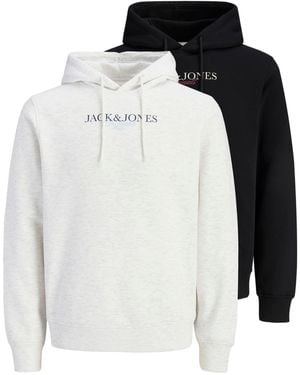 Jack & Jones 2 Pack Logo Hoodies - Black