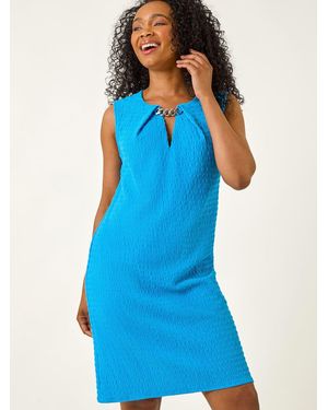 Roman Petite Chain Trim Dress - Blue