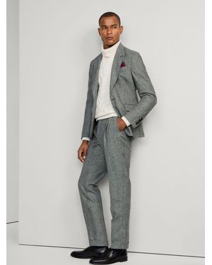 Hackett Hack Glen Check Peak Lapel Trouser - Gray