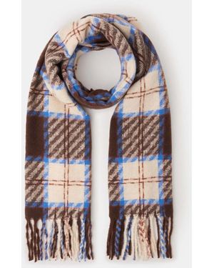 Accessorize Check Print Blanket Scarf - White