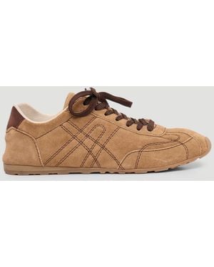 Hush Sadie Stitch Detail Slimline Sneakers - Brown