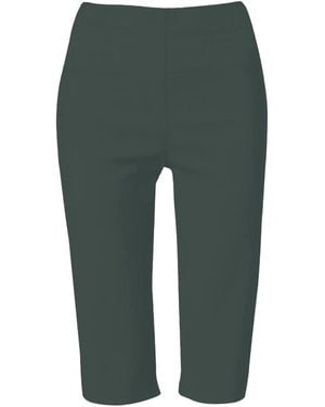 Roman Knee Length Stretch Shorts - Green