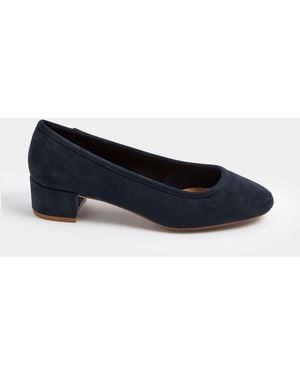 Long Tall Sally Block Heel Ballerina Pumps - Blue