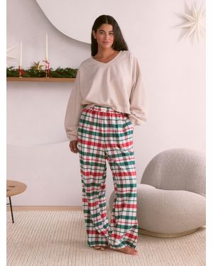 Bath & Body Works Check Festive Sweat And Flannel Pyjamas - Natural