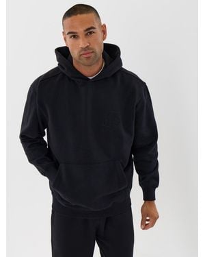 Threadbare Heavyweight Relaxed Fit Cotton Rich Overhead Hoodie - Blue
