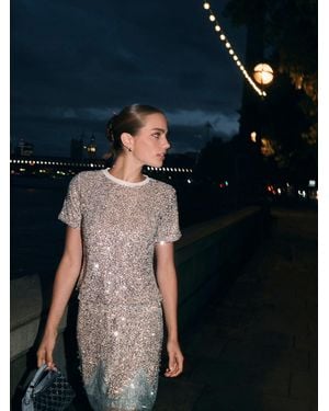 Never Fully Dressed Sequin Mini Maeva Skirt - Brown