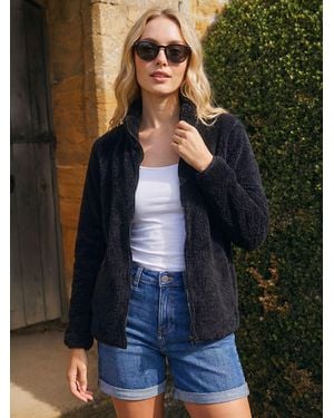Roman Soft Sherpa Fleece Jacket - Black