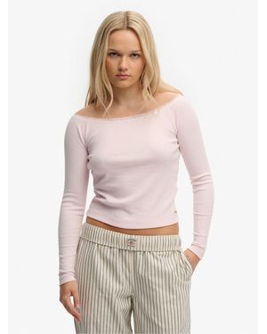 Superdry Athletic Essentials Lace Long Sleeve Top - Pink