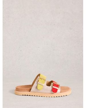 White Stuff Stuff Patty Suede Footbed Sandals - Pink
