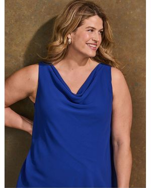 Live Unlimited Live Unlimited Cowl Neck Vest - Blue
