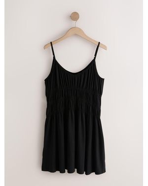 Next Jersey Mini Shirred Dress - Black