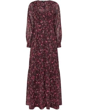 Long Tall Sally Long Tall Sally Floral Sheer Maxi Dress - Purple