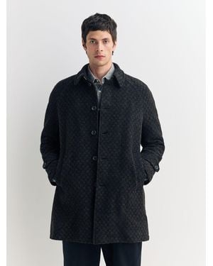 Oliver Spencer Oliver Spencer Arnold Single Breasted Wool Overcoat - Blue