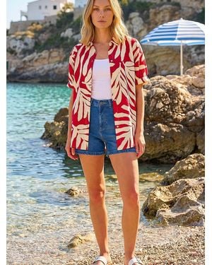 Roman Abstract Print Collared Shirt