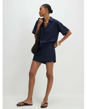 River Island Linen Blend Skirt - Blue
