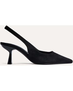 Linzi Featured Slingback Court Heels - White