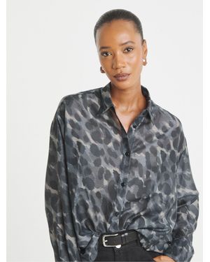JD Williams Oversized Voile Shirt - Gray