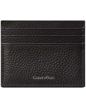 Calvin Klein Calvin Klein Leather Rfid Foil Logo Card Holder - Black