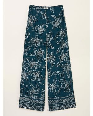 FatFace Zelda Wide Leg Pants - Blue