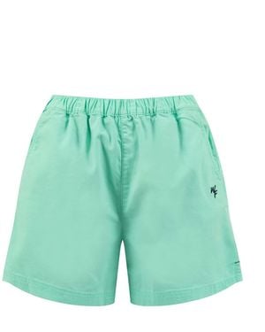 Weird Fish Jardin Cotton Twill Shorts - Green