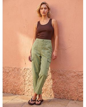 Roman Casual Stretch Cargo Pants - Green