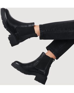 Jones Bootmaker Jones Bootmaker Kaiya Chunky Leather Chelsea Boots - Black