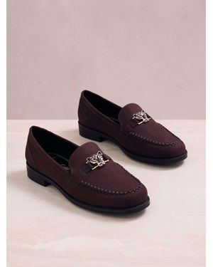 Lipsy Leopard Feature Slim Slip On Smart Loafers - Natural