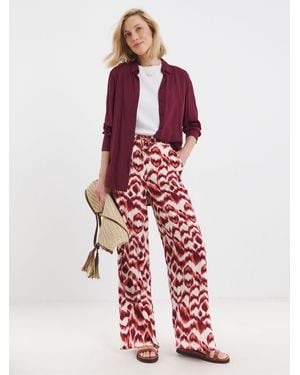 JD Williams Print Lightweight Wide Leg Pants - Red