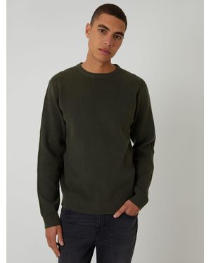 Threadbare Rib Knit Crew Neck Jumper - Grey