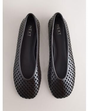 Next Forever Comfort Weave Effect Ballet Flats - Black
