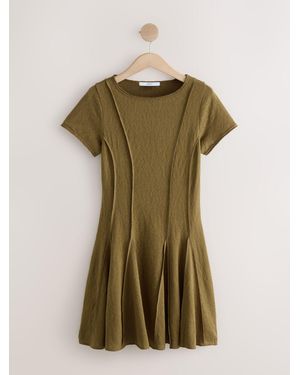 Next Jersey Seam Detail Mini Dress - Green