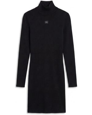 Calvin Klein Slim Ribbed Cotton Mini Dress - Black