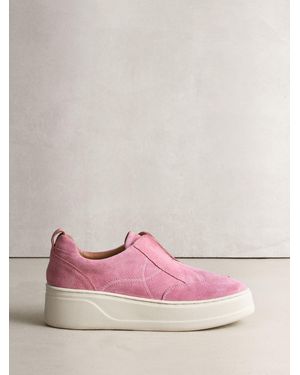 Next Signature Leather Chunky Wedge Platform Sneakers - Pink