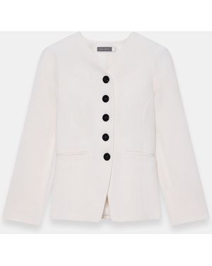 Mint Velvet Twill Sculpted Jacket - White