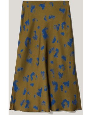 Jigsaw Ink Cloud Satin Bias Skirt - Grün