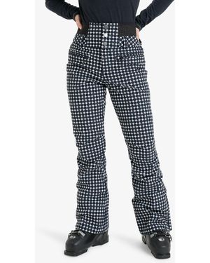 Roxy Monochrome Gingham Rising High Waisted Ski Trousers - Blue