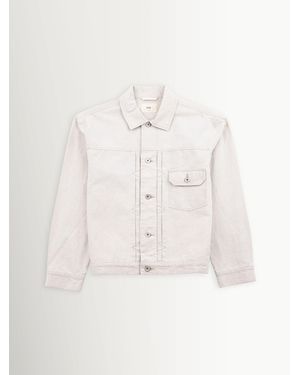 Folk Linen Cotton Canvas Trucker Jacket - Natural