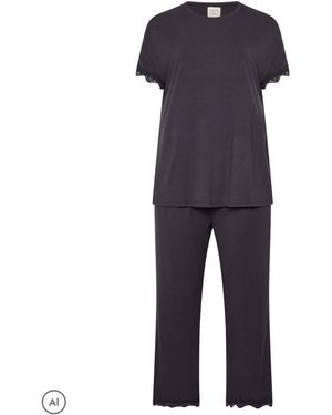 Evans Wide Leg Pajamas Set - Blue