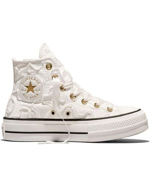 Converse Chuck Taylor All Star Lift Platform Ribbon Sneakers - White