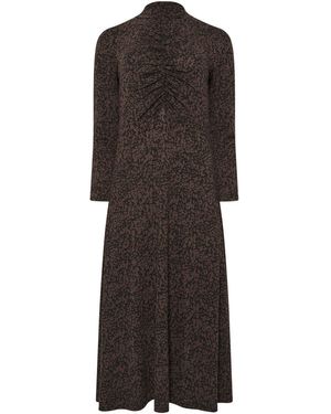 M Com Petite Long Sleeve Turtle Neck Dress - Braun