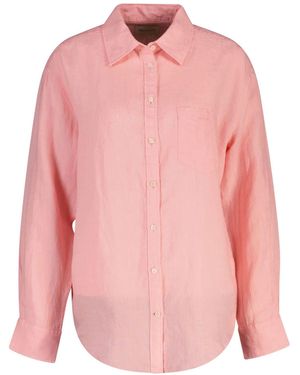 GANT Relaxed Fit Linen Shirt - Pink
