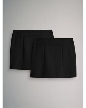 The Set 2 Pack Ponte Mini Skirts - Black
