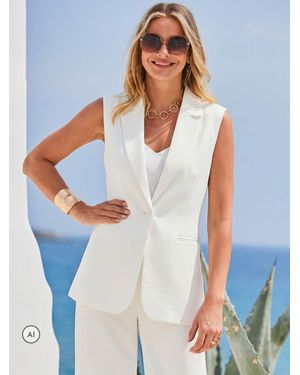 Sosandar Longline Sleeveless Blazer - Blue